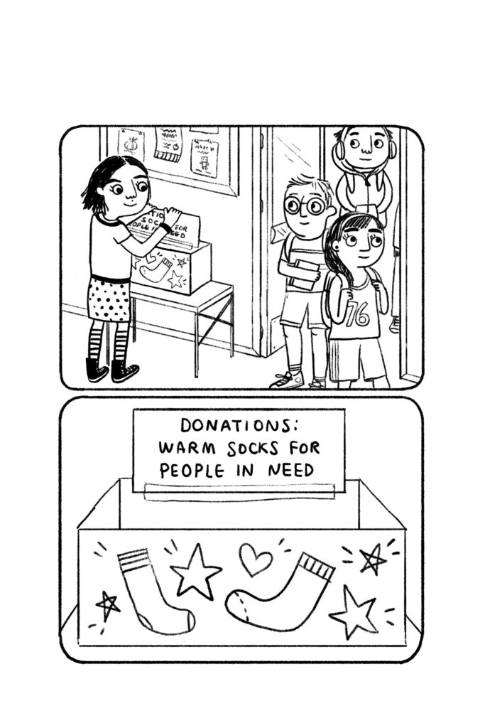 Sock Donations-- Gina Perry's illustration from Operation Frog Effect