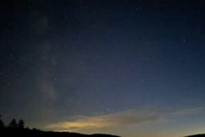 The night sky over Nubanusit Lake in New Hampshire